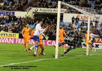 Gol de Pedro ante la UE Llagostera